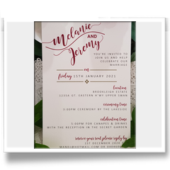 Burgundy on white rectangle graphic design invitation
