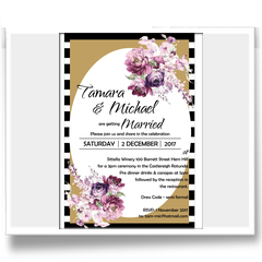 Floral with gold frame invitation