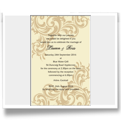 warm latte coloured invitation