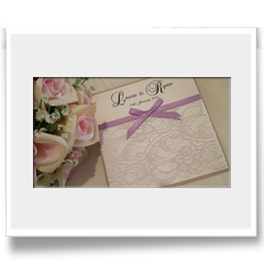 Hand Crafted with lace and ribbon invitation