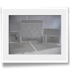 Hand Crafted with lace invitation