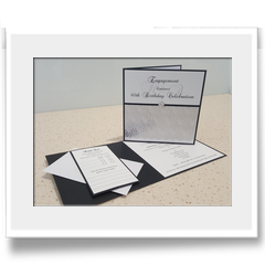 Hand Crafted with embossed effect and ribbon invitation