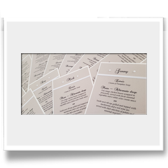 Wedding Menus personalised